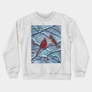 magical night cardinals by Renee L. Lavoie Crewneck Sweatshirt